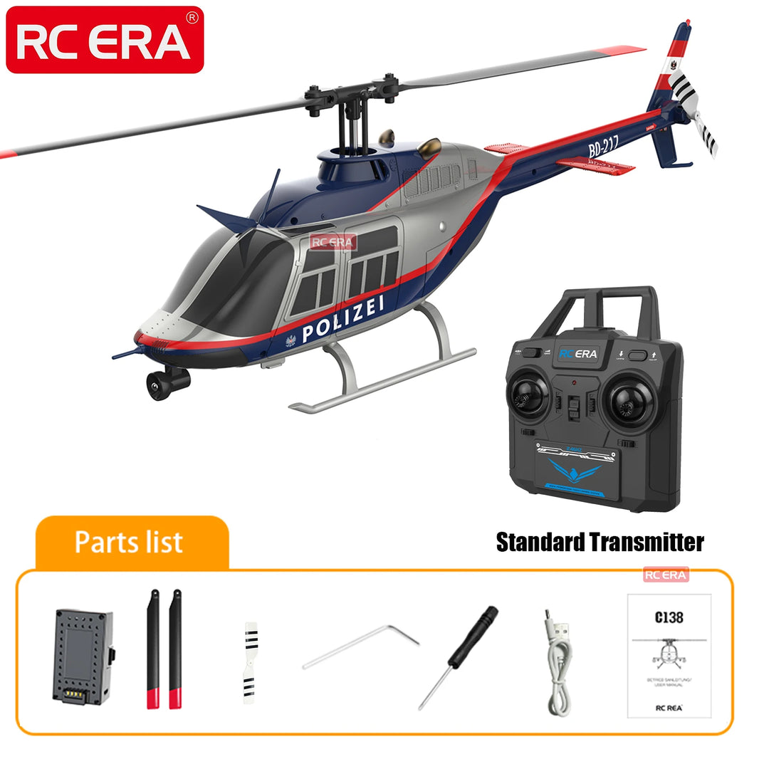 RC ERA C138 Bell 206 Jet Ranger – 6-Axis Gyro Stabilized 4CH RC Helicopter with Altitude Hold