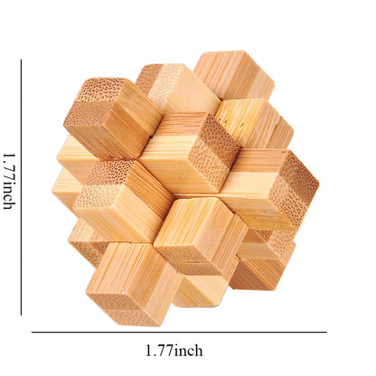 Wooden Kong Ming Lu Ban Lock – Montessori 3D IQ Puzzle for Kids and Adults