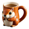 3D Fox & Squirrel Resin Coffee Mug - Cute Animal-Themed Tea Cup, Handmade Gift for Women & Kids, 10 x 8 cm (3.94 x 3.15 in)