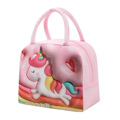 Cartoon Insulated Lunch Bag for Kids - Portable Thermal Heat Bento Box, Picnic Tote, School Lunch Box, Cooler with Ice Pack - Kidzy Market