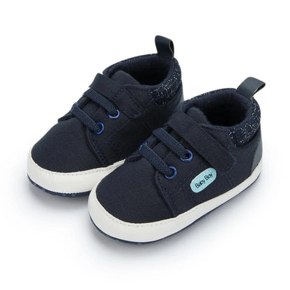 Meckior Baby Casual Canvas Sneakers – High Top Sports Shoes for Boys & Girls, Anti-Slip Soft Sole First Walkers Crib Shoes