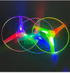 Luminous Pull-Line LED Flying Saucer Toy with Launcher — Light-Up Rotating Disk Flyer for Kids & Pets, Outdoor Fun