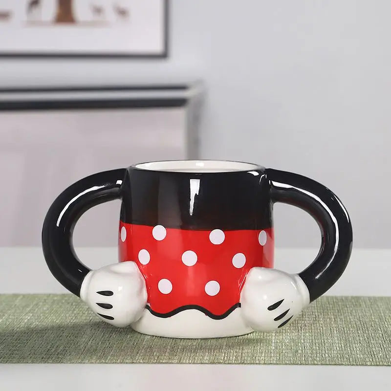Disney Mickey & Minnie Ceramic Mug — Cartoon Pen Holder & Kids Drinking Cup, Desk Organizer Gift