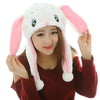 Plush Animal Hat with Moving Ears — 60 cm (23.6 in) Hand-Activated Earflap Beanie & Neck Warmer