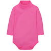 Baby Girl Long Sleeve Bodysuit – 100% Cotton High Collar Jumpsuit (Solid Color, 0-2 Years)