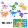 Montessori 6-in-1 Wooden Animal Puzzle with Metal Storage Box - Educational Toy for Ages 3-6