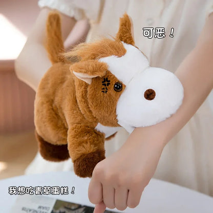 Stuffed Plush Hand and Finger Puppets, Duck Lamb Cow Dog Horse Educational Toy for Kids