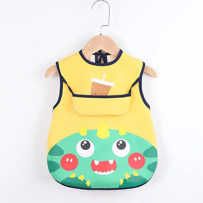 Waterproof Long-Sleeve Baby Smock – Art Apron & Feeding Bib with Pocket for Toddlers & Infants (Boys & Girls) - Kidzy Market