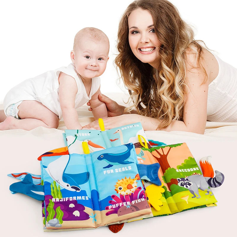 Baby Books Toys - 3PCS Touch and Feel Cloth Crinkle Soft Books for 0-6 Months, Toys for Infant Newborn (0-18 Months)
