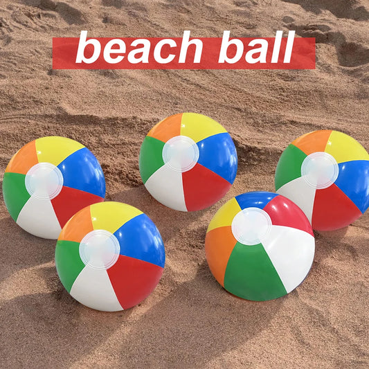 4-Piece Inflatable Colorful Beach Balls Set for Swimming Pool and Water Games