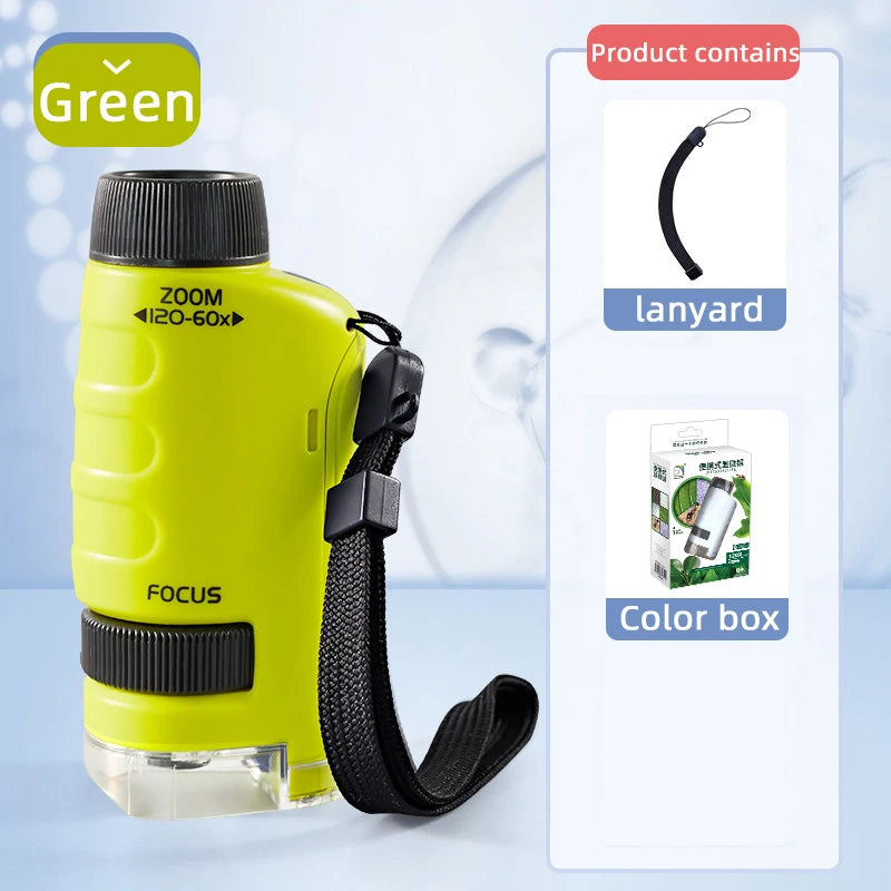 Pocket Microscope Toy Kit for Kids – 60–120x Mini Handheld with Light – view 11