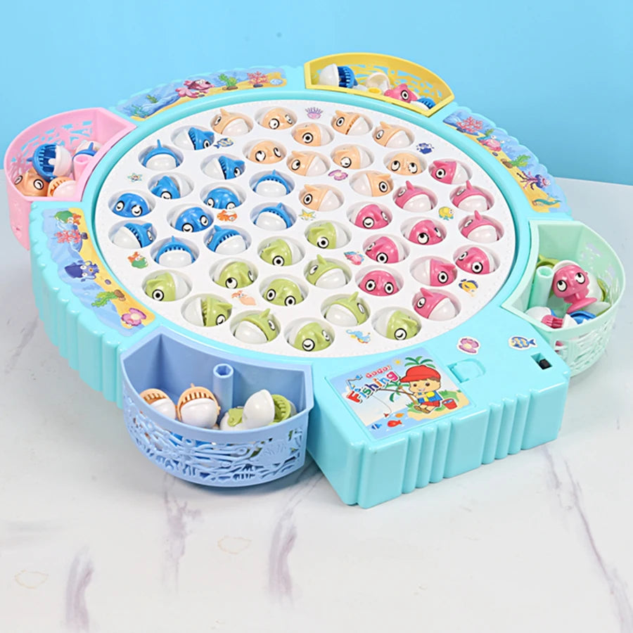 Fishing Toys with Electric Spin and Music – Blue and Pink, Size Models Optional, Cute Stickers, Kids’ Toys and Gifts, Practical