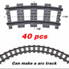 City Trains Flexible Tracks – Soft Straight, Curved Rails, and Switch Building Block Railways Toy for Kids