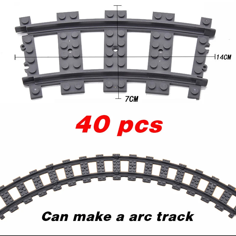 City Trains Flexible Tracks – Soft Straight, Curved Rails, and Switch Building Block Railways Toy for Kids