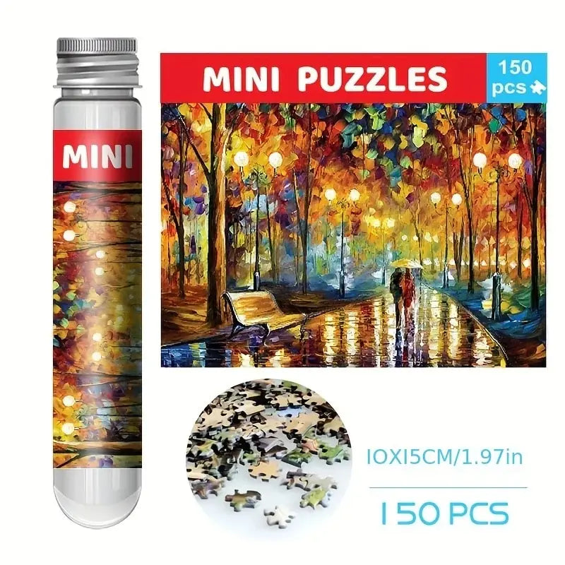 150pcs Test Tube Puzzle, Strolling in the Rain Mini Travel Puzzle, Christmas Gift, Paris Tower, New Year Decoration