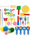 30-Piece DIY Painting Sponge and Roller Set, Multi-Style Foam Brushes for Crafts, Stenciling & Graffiti