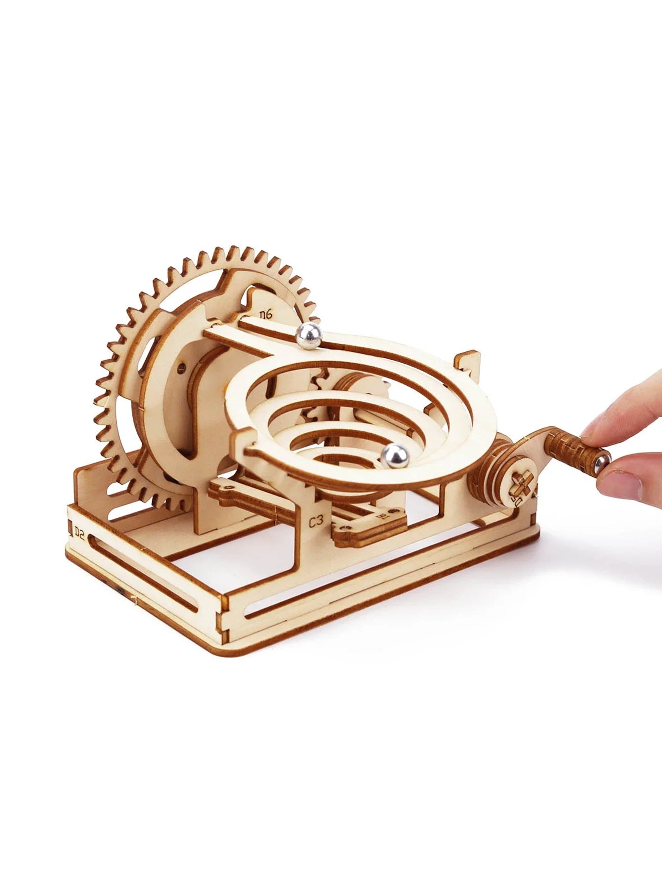 Spiral Marble Run 3D Wooden Puzzle – DIY Mechanical Model Kit for Adults and Teens