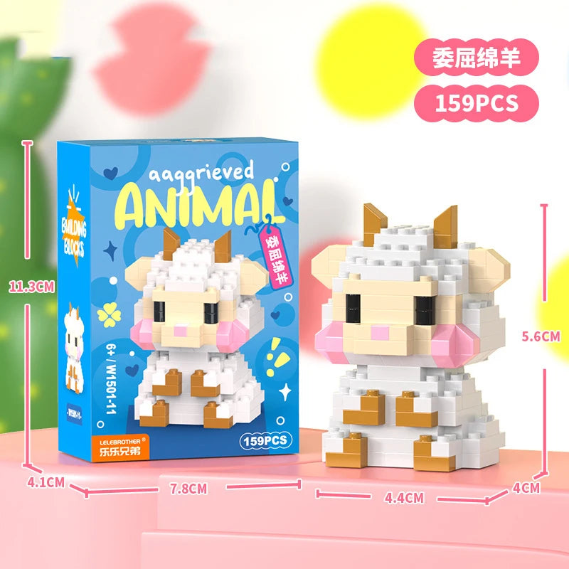Adults Animals Micro Particle Building Blocks – Dog and Cat Mini Bricks Toy for Kids Ages 6 to 12