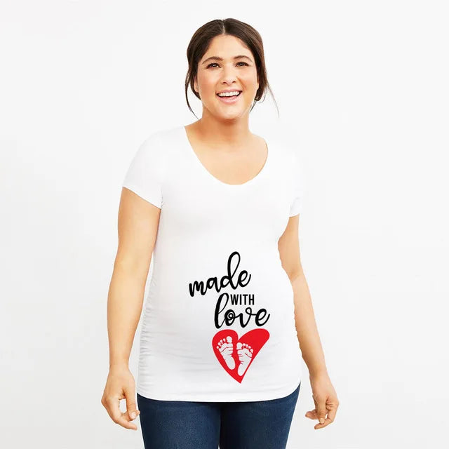 Loading Women Maternity T-Shirt | Short Sleeve Pregnancy Funny Tops | Maternity Clothes | Hot Sale Drop Ship