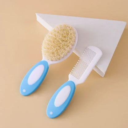 2PCS Baby Hair Brush Set – Soft Bristles Cradle Cap Brush for Newborns & Toddlers, Infant Bathing Comb, Baby Care Gift Accessories