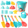 Children’s Beach Toy Set With Plastic Bucket, Watering Bottle & Shovels — Outdoor Sand & Water Play Tools