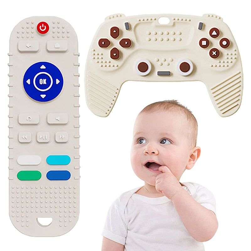 Silicone Baby Teething Toy - Remote Control Game Controller for Babies 6-12 Months | Perfect Gift for Teething Relief