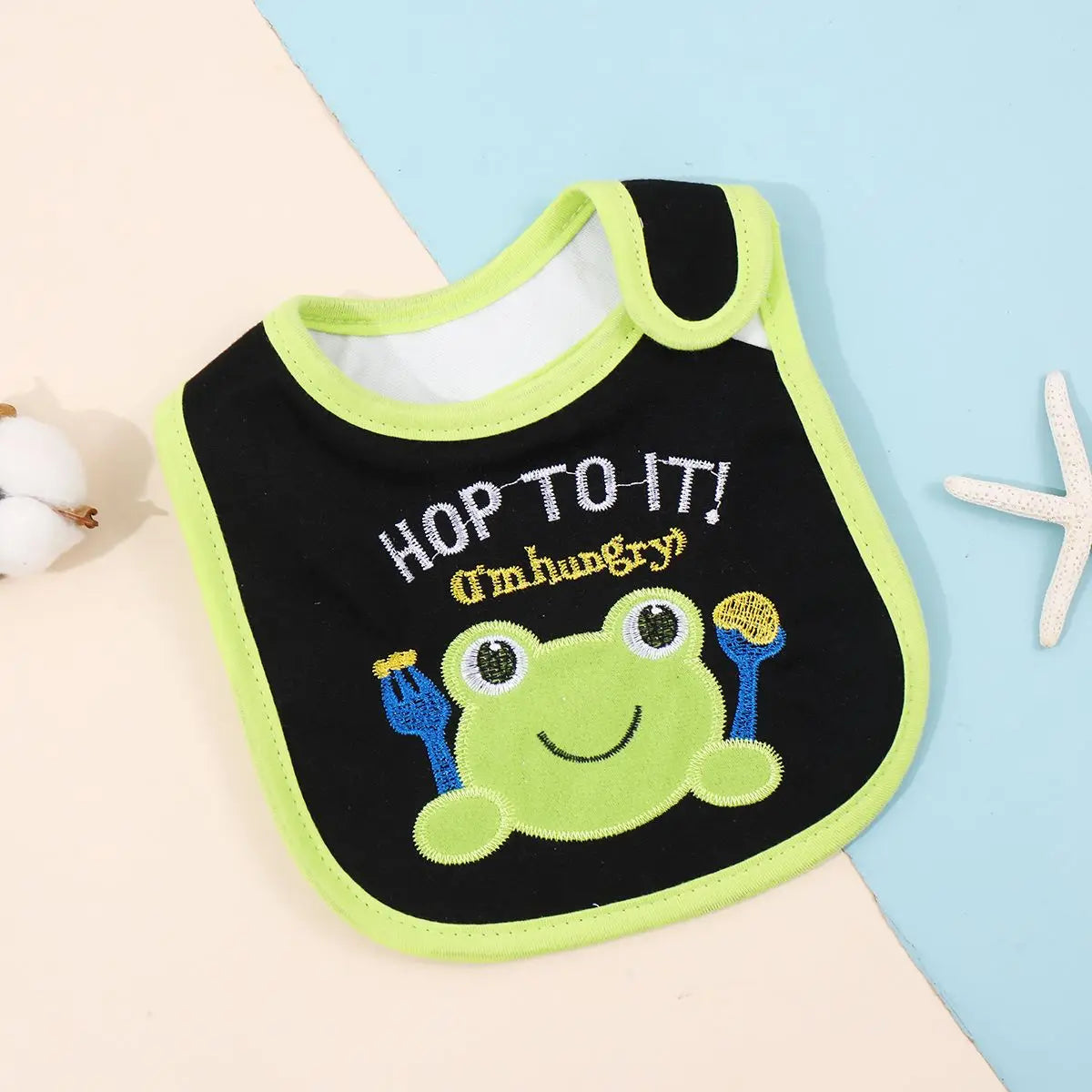 3-Piece Set – Waterproof Baby Bibs with Cartoon Embroidery, Saliva Towels & Rice Pocket for Infants - Kidzy Market