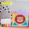 Children’s Drawing and Writing Blackboard Book – Reusable, Wipeable, with 12 Color Watercolor Pens Included