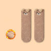Baby Coral Velvet Socks – Warm Plush Knee-High Stockings with Cute Bear Design (0-5 Years)