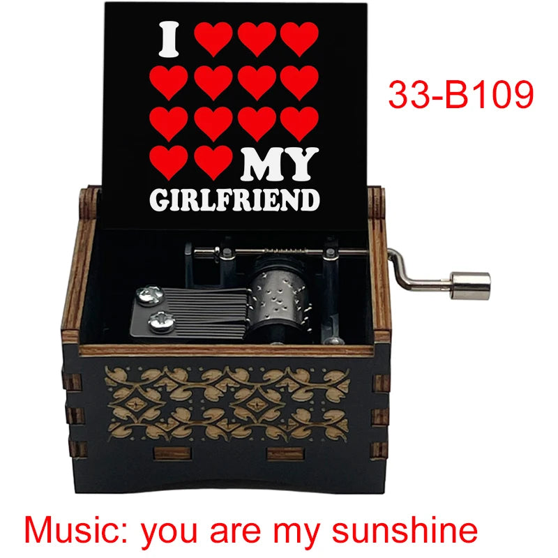 You Are My Sunshine Quote Print Wooden Music Box Birthday Party Favor Gift for Kids