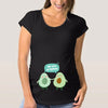 Cute Pattern Print Women's Maternity Shirts 3 Packs Side Ruched Pregnancy Tee Top Tunic Blouse Casual Loose Mama Clothes