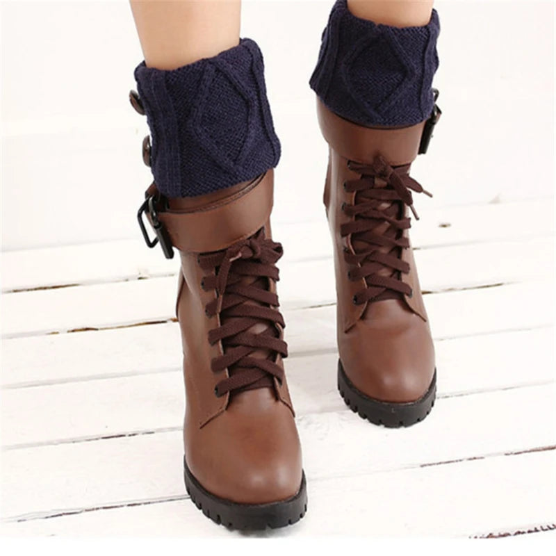 Knitted Leg Warmer Short Leg Warmers - Boot Cover Warm Socks Cuffs | Thermal Ladies Legging Crochet Foot Ankle Warmers for Winter Women