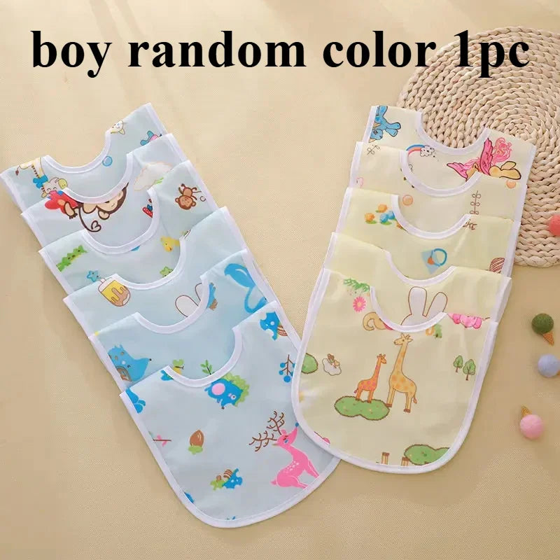 Cotton Baby Bibs | Thickened Waterproof & Absorbent Feeding Bibs | Cartoon Pattern Burp Cloths for Baby Protection - Kidzy Market