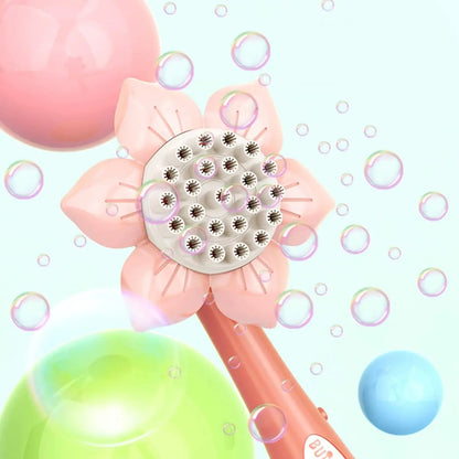 Sunflower Bubble Machine – 23-Nozzle Battery-Operated Bubble Blower for Kids, Outdoor Party Toy