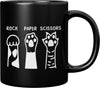 Rock Paper Scissors Cat Paw Ceramic Mug - Cat Lover Gift, 320 ml (11 oz) Coffee & Tea Mug