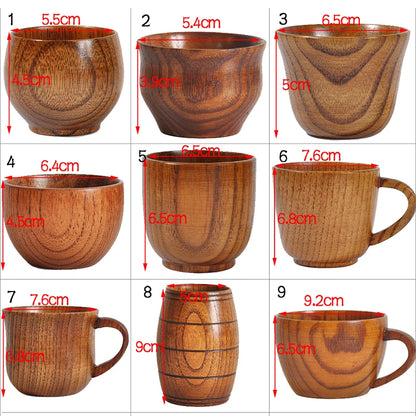 Handmade Spruce Wood Big-Belly Cup — Rustic Wooden Beer, Tea & Coffee Mug (Brown)