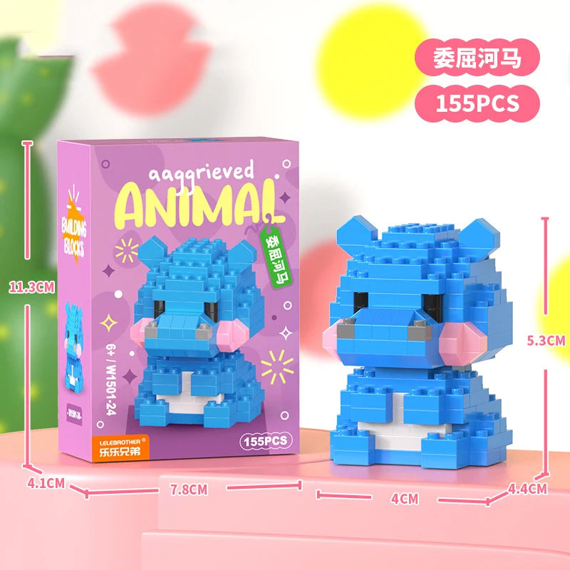 Adults Animals Micro Particle Building Blocks – Dog and Cat Mini Bricks Toy for Kids Ages 6 to 12