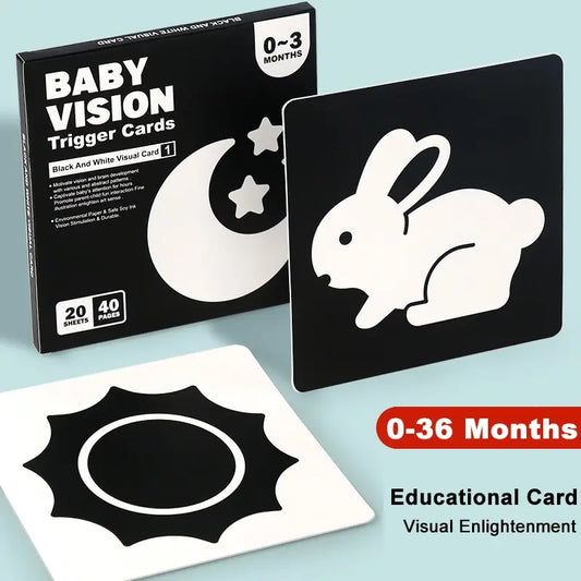 Montessori High Contrast Flash Cards – Visual Stimulation and Cognitive Toy for Infants