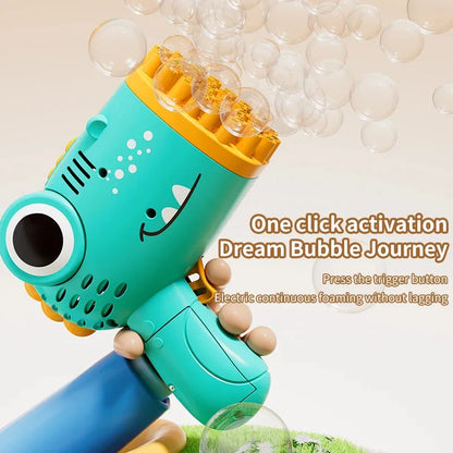 40-Hole Dinosaur Bubble Machine — Continuous Bubble Maker for Kids, Parties & Weddings (Bubble Solution & Batteries Not Included)