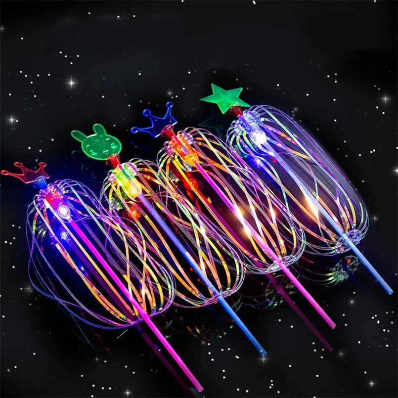 20-Pack LED Bubble Wands - Rainbow Light-Up Magic Stick Toys for Kids Party Favors, Birthdays & Weddings