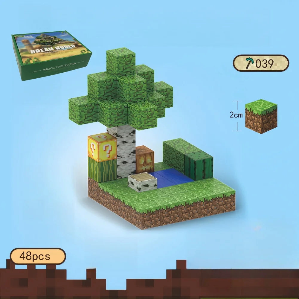 Magnetic Blocks Toy Mine World Build Set for Kids 3+