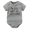 I'm Cute Mom's Hot Dad's Lucky Newborn Bodysuit Baby Girl Boy Clothes Short Sleeve Casual Jumpsuit Playsuit Rompers Outfits