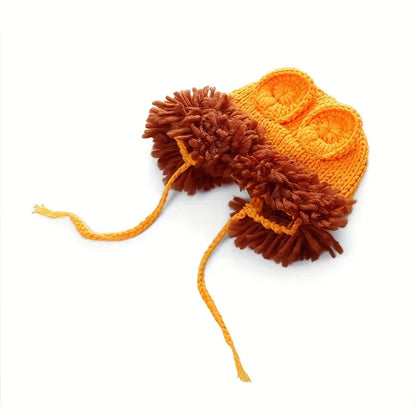 Baby Cute Lion Hat Newborn Photography Prop - Soft Knitted Hat & Pant Suit Infant Photoshoot Outfit