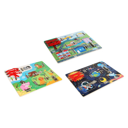 Wooden Activity Board – Basic Skills Learning Toy for Children Ages 2-5