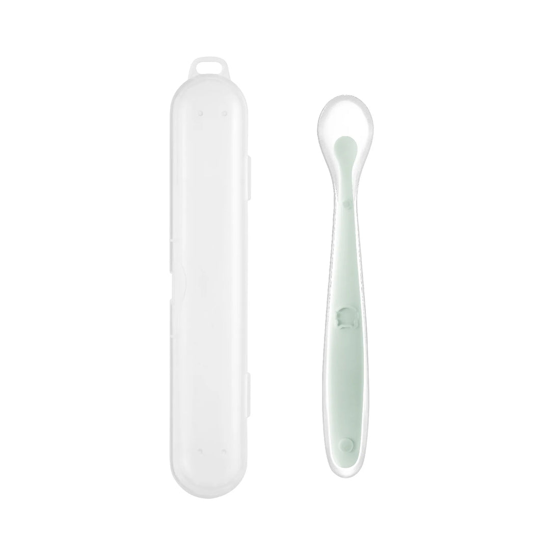Baby Food Feeding Spoon Set – Stainless Steel Scraping & Soft Silicone Spoon for Infants and Toddlers – Includes Storage Box – BPA Free Baby Utensils for Puree, Soft Foods & Weaning