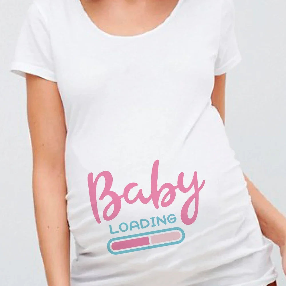 Women Pregnancy T-shirt It's A Girl Baby Print Pregnant Maternity T-shirts Funny Pregnant Women Summer Tees Tops