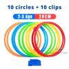 Outdoor Lattice Jump Ring Set – Physical Training Sport Toy with 10 Hoops & 10 Connectors for Kids Park Play