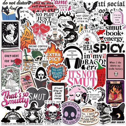 10/50/100pcs Dark Romance Bookish Stickers – Aesthetic Decals for Kindle, iPad, Phones, Laptops, and Diaries