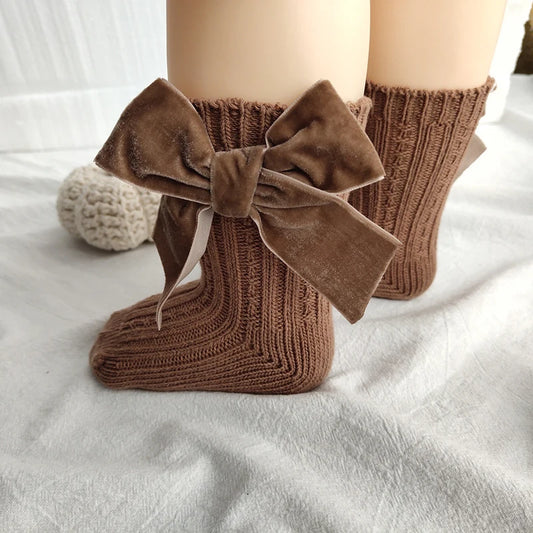 Winter Baby Socks Boy Girl Newborn Autumn Big Bow Cotton Mid-Tube Warm Socks Toddler Infant Accessories