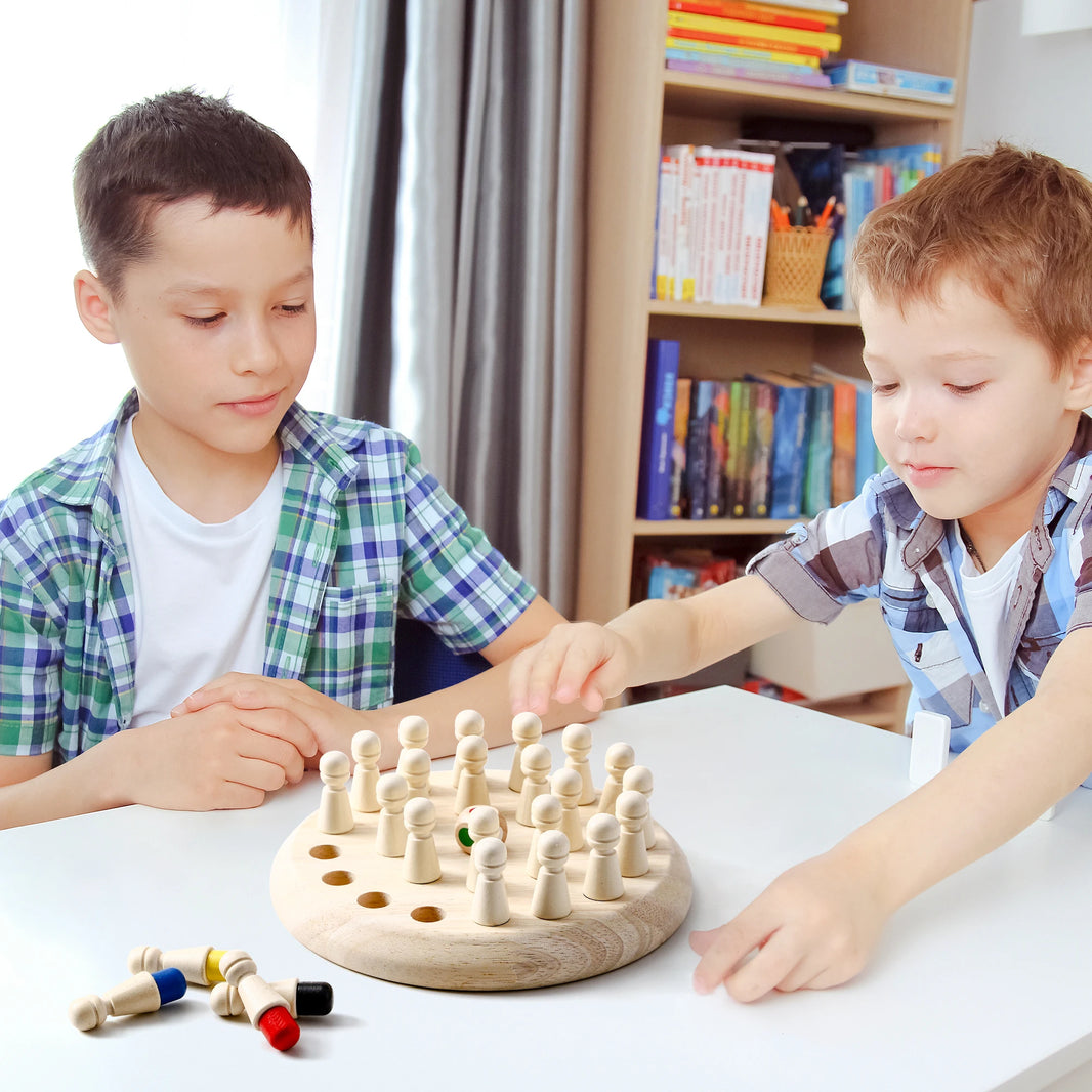 AIUAZA Wooden Memory Chess Game Set Logic and Brain Teaser Game Parent-Child Interaction Toy Party Game